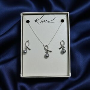 Ribbon Necklace & Earring Set